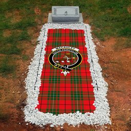 ScotsTee Shop Scottish MacAuley Modern Clan Crest Tartan Grave Blanket For Cemetery Waterproof Custom Memorial