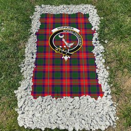 ScotsTee Shop Scottish Hopkirk Clan Crest Tartan Grave Blanket For Cemetery Waterproof Custom Memorial