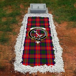ScotsTee Shop Scottish Hopkirk Clan Crest Tartan Grave Blanket For Cemetery Waterproof Custom Memorial