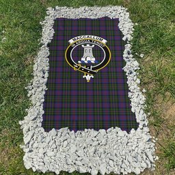 ScotsTee Shop Scottish MacCallum of Berwick Clan Crest Tartan Grave Blanket For Cemetery Waterproof Custom Memorial