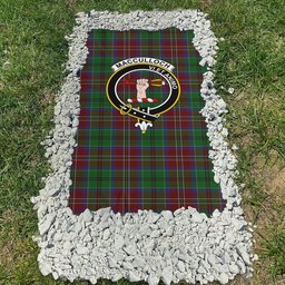 ScotsTee Shop Scottish MacCulloch Clan Crest Tartan Grave Blanket For Cemetery Waterproof Custom Memorial