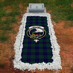 ScotsTee Shop Scottish Hutton Clan Crest Tartan Grave Blanket For Cemetery Waterproof Custom Memorial