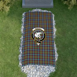 ScotsTee Shop Scottish Norvill Clan Crest Tartan Grave Blanket For Cemetery Waterproof Custom Memorial
