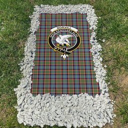 ScotsTee Shop Scottish Norvill Clan Crest Tartan Grave Blanket For Cemetery Waterproof Custom Memorial