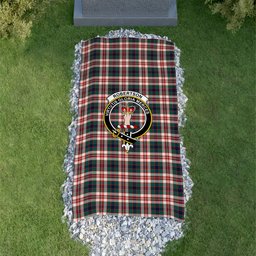 ScotsTee Shop Scottish Robertson Dress Modern Clan Crest Tartan Grave Blanket For Cemetery Waterproof Custom Memorial