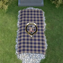 ScotsTee Shop Scottish MacRae of Conchra Clan Crest Tartan Grave Blanket For Cemetery Waterproof Custom Memorial