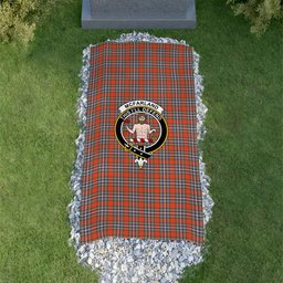 ScotsTee Shop Scottish McFarland Ancient Clan Crest Tartan Grave Blanket For Cemetery Waterproof Custom Memorial