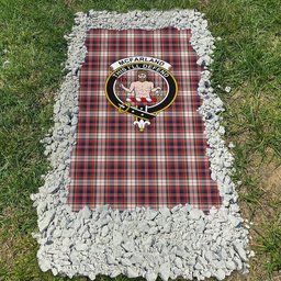 ScotsTee Shop Scottish McFarland Dress Modern Clan Crest Tartan Grave Blanket For Cemetery Waterproof Custom Memorial