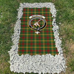 ScotsTee Shop Scottish MacMillan 1946 Clan Crest Tartan Grave Blanket For Cemetery Waterproof Custom Memorial