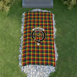 ScotsTee Shop Scottish Masterton Clan Crest Tartan Grave Blanket For Cemetery Waterproof Custom Memorial
