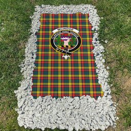 ScotsTee Shop Scottish McIndoe Clan Crest Tartan Grave Blanket For Cemetery Waterproof Custom Memorial