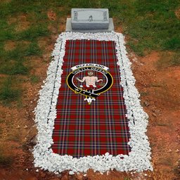 ScotsTee Shop Scottish McFarland Red Clan Crest Tartan Grave Blanket For Cemetery Waterproof Custom Memorial