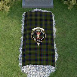 ScotsTee Shop Scottish Reid Green Clan Crest Tartan Grave Blanket For Cemetery Waterproof Custom Memorial