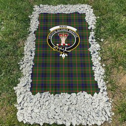 ScotsTee Shop Scottish Reid Green Clan Crest Tartan Grave Blanket For Cemetery Waterproof Custom Memorial