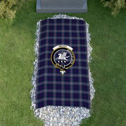 ScotsTee Shop Scottish Nevoy Clan Crest Tartan Grave Blanket For Cemetery Waterproof Custom Memorial