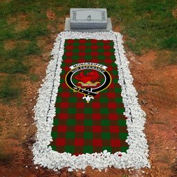 ScotsTee Shop Scottish Moncreiffe Clan Crest Tartan Grave Blanket For Cemetery Waterproof Custom Memorial