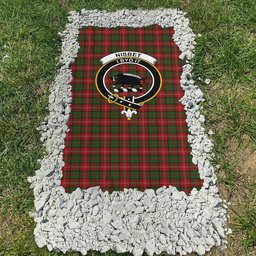 ScotsTee Shop Scottish Nisbet Clan Crest Tartan Grave Blanket For Cemetery Waterproof Custom Memorial