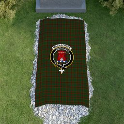 ScotsTee Shop Scottish MacNachten Hunting Clan Crest Tartan Grave Blanket For Cemetery Waterproof Custom Memorial