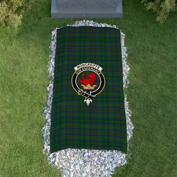 ScotsTee Shop Scottish Moncreiffe of Atholl Clan Crest Tartan Grave Blanket For Cemetery Waterproof Custom Memorial