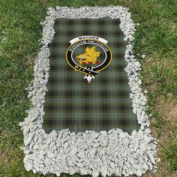ScotsTee Shop Scottish MacIver Family Clan Crest Tartan Grave Blanket For Cemetery Waterproof Custom Memorial