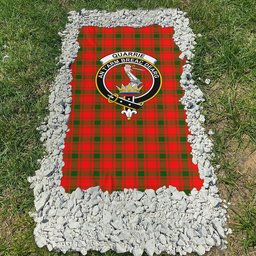 ScotsTee Shop Scottish Quarrie Modern Clan Crest Tartan Grave Blanket For Cemetery Waterproof Custom Memorial