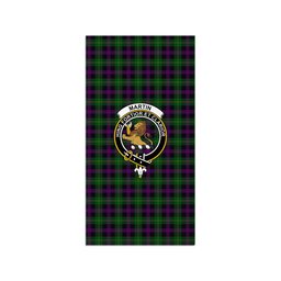 ScotsTee Shop Scottish Martin Hunting Clan Crest Tartan Grave Blanket For Cemetery Waterproof Custom Memorial