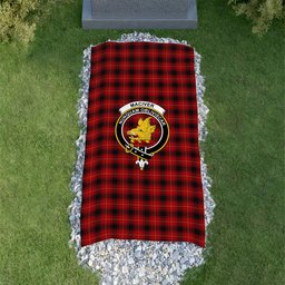 ScotsTee Shop Scottish MacIver Clan Crest Tartan Grave Blanket For Cemetery Waterproof Custom Memorial