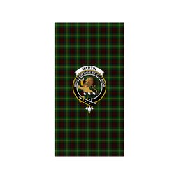 ScotsTee Shop Scottish Martin Clan Crest Tartan Grave Blanket For Cemetery Waterproof Custom Memorial