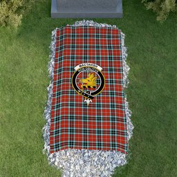 ScotsTee Shop Scottish MacTavish Ancient Clan Crest Tartan Grave Blanket For Cemetery Waterproof Custom Memorial