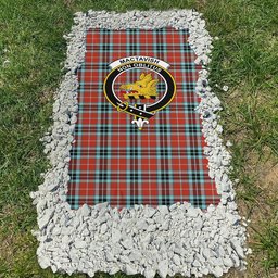ScotsTee Shop Scottish MacTavish Ancient Clan Crest Tartan Grave Blanket For Cemetery Waterproof Custom Memorial
