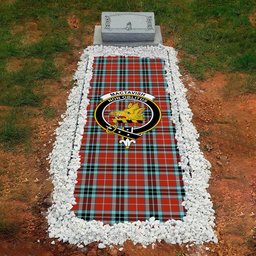 ScotsTee Shop Scottish MacTavish Ancient Clan Crest Tartan Grave Blanket For Cemetery Waterproof Custom Memorial