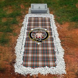 ScotsTee Shop Scottish McFarland Dress Ancient Clan Crest Tartan Grave Blanket For Cemetery Waterproof Custom Memorial