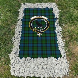 ScotsTee Shop Scottish McKie Clan Crest Tartan Grave Blanket For Cemetery Waterproof Custom Memorial