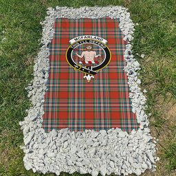 ScotsTee Shop Scottish McFarland Red Ancient Clan Crest Tartan Grave Blanket For Cemetery Waterproof Custom Memorial
