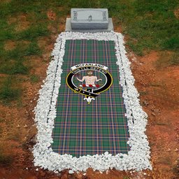 ScotsTee Shop Scottish McFarland Hunting Ancient Clan Crest Tartan Grave Blanket For Cemetery Waterproof Custom Memorial