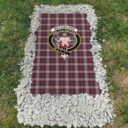 ScotsTee Shop Scottish McFarland Dress Clan Crest Tartan Grave Blanket For Cemetery Waterproof Custom Memorial