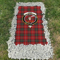 ScotsTee Shop Scottish Orr Senior, Gerald William Clan Crest Tartan Grave Blanket For Cemetery Waterproof Custom Memorial