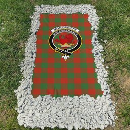 ScotsTee Shop Scottish Moncreiffe Ancient Clan Crest Tartan Grave Blanket For Cemetery Waterproof Custom Memorial