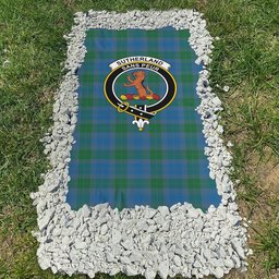 ScotsTee Shop Scottish Sutherland Hunting Ancient Clan Crest Tartan Grave Blanket For Cemetery Waterproof Custom Memorial