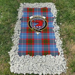 ScotsTee Shop Scottish Sideserf Clan Crest Tartan Grave Blanket For Cemetery Waterproof Custom Memorial