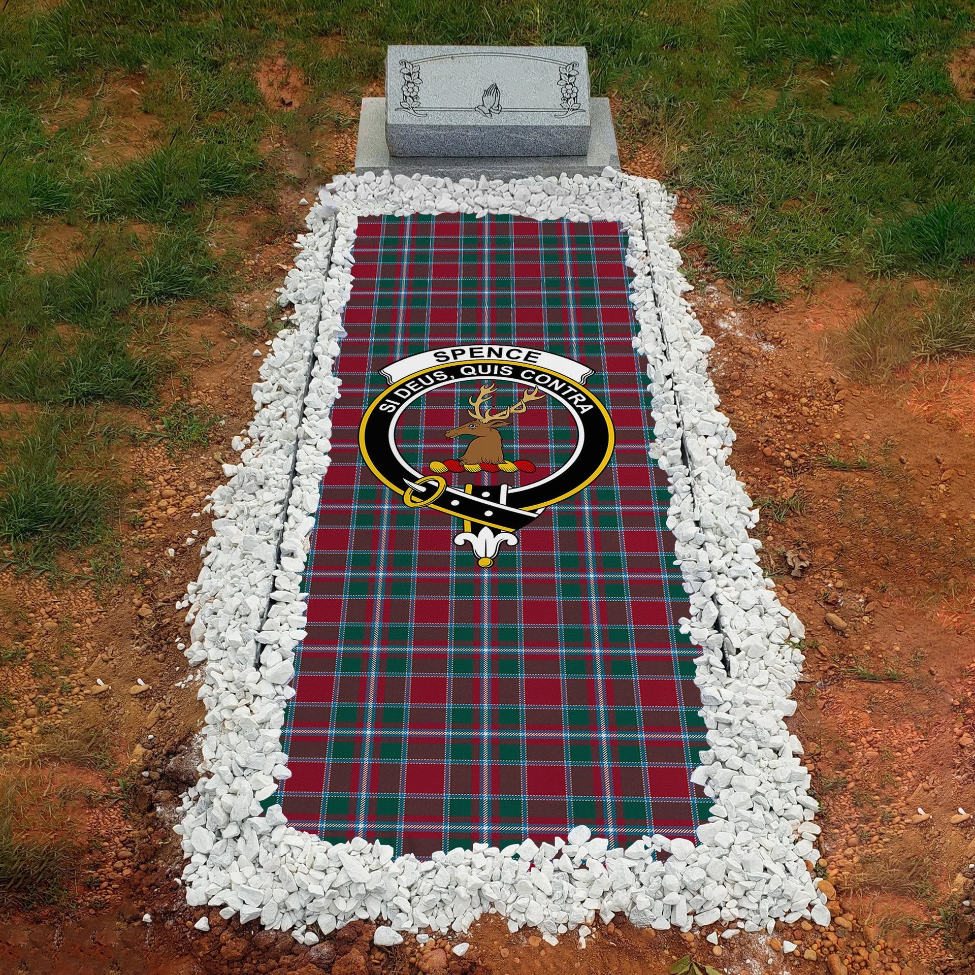 ScotsTee Shop Scottish Spence Modern Clan Clan Crest Tartan Grave Blanket For Cemetery Waterproof Custom Memorial