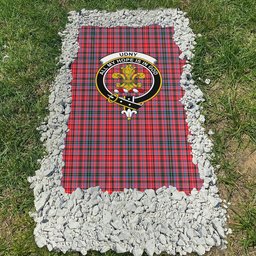 ScotsTee Shop Scottish Udny Clan Crest Tartan Grave Blanket For Cemetery Waterproof Custom Memorial