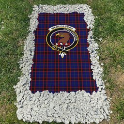 ScotsTee Shop Scottish Wedderburn Clan Crest Tartan Grave Blanket For Cemetery Waterproof Custom Memorial