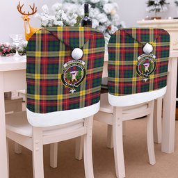 ScotsTee Shop Scottish Buchanan Crest Tartan Santa Hat Christmas Chair Covers Decoration Table Dinner