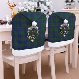 ScotsTee Shop Scottish Davidson Half Crest Tartan Santa Hat Christmas Chair Covers Decoration Table Dinner