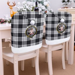 ScotsTee Shop Scottish McFarland Black White Crest Tartan Santa Hat Christmas Chair Covers Decoration Table Dinner