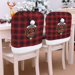 ScotsTee Shop Scottish Monroe Black and Red Crest Tartan Santa Hat Christmas Chair Covers Decoration Table Dinner
