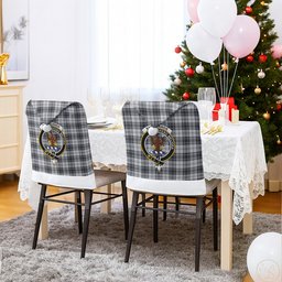 ScotsTee Shop Scottish Sandilands Grey Crest Tartan Santa Hat Christmas Chair Covers Decoration Table Dinner