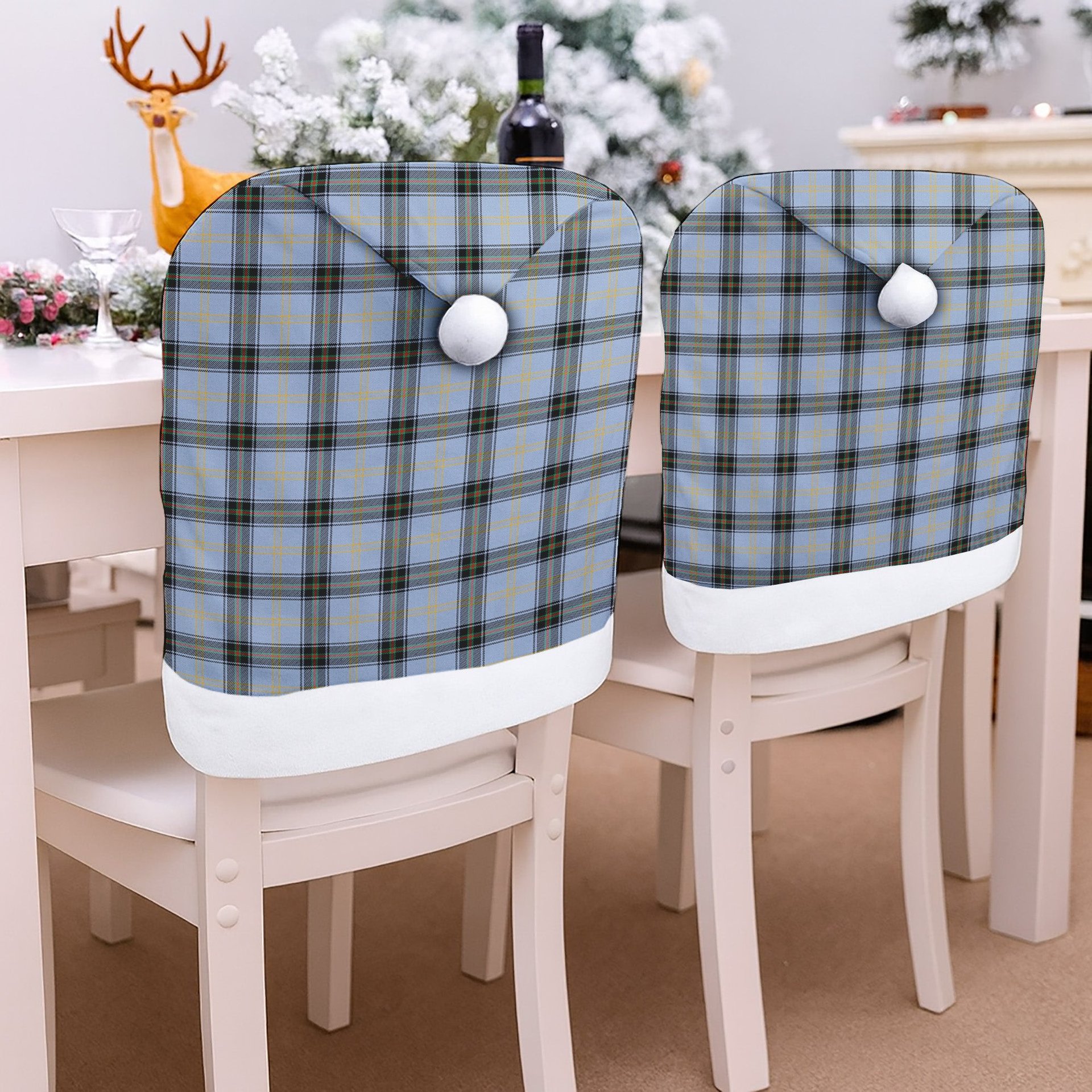 ScotsTee Shop Scottish Bell of the Borders Ancient Tartan Santa Hat Christmas Chair Covers Decoration Table Dinner