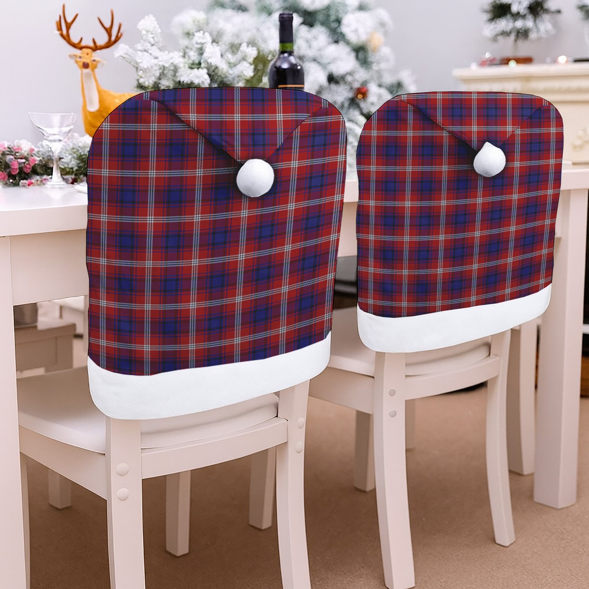 ScotsTee Shop Scottish Ainslie Tartan Santa Hat Christmas Chair Covers Decoration Table Dinner
